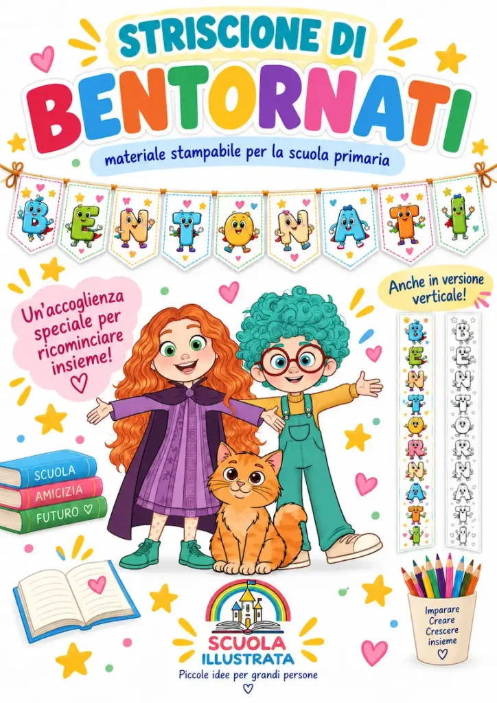 striscione bentornati scuola primaria accoglienza