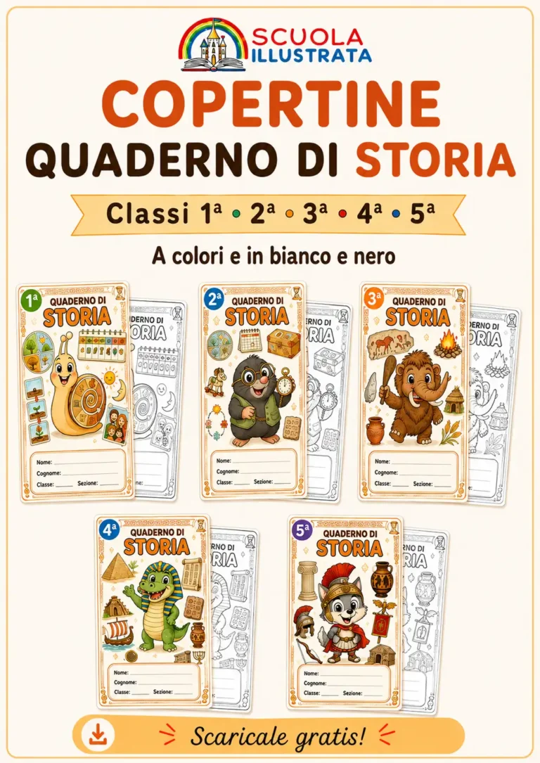 Copertine quaderno di Storia per la scuola primaria