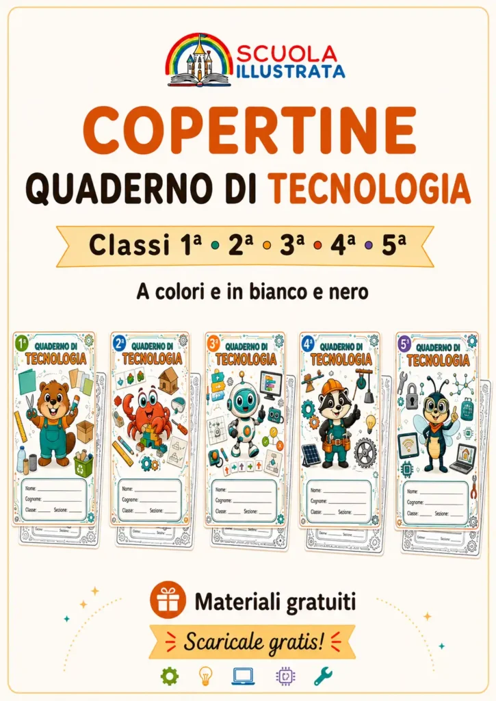 copertina di tecnologia da colorare per scuola primaria classe 1 2 3 4 5