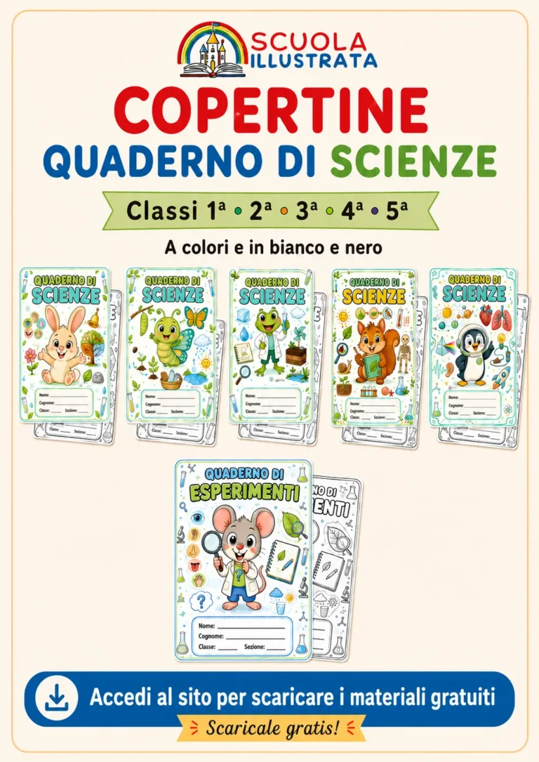 Copertine quaderni di Scienze da colorare