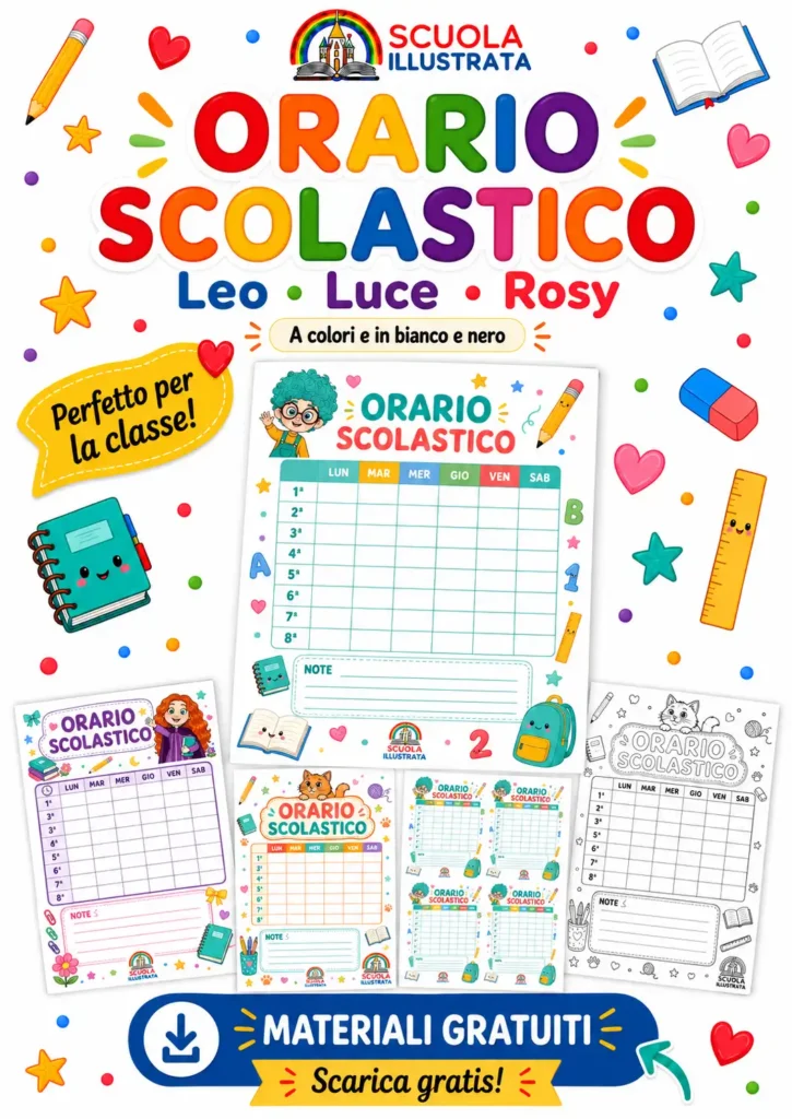 Orario scolastico scuola primaria gratis