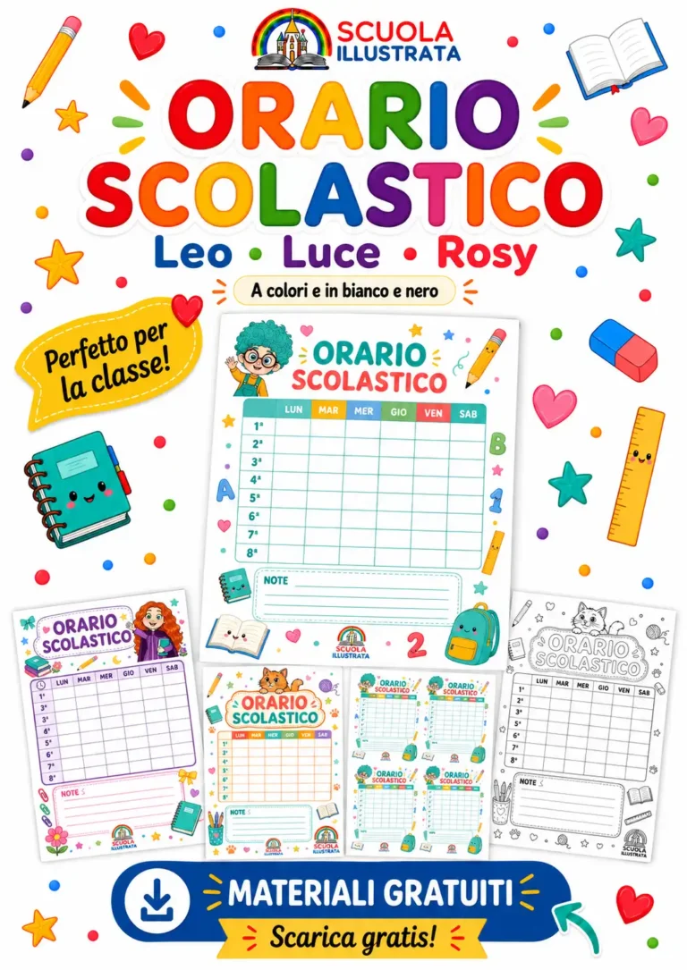 Orario Scolastico da Stampare Gratis | Scuola Primaria